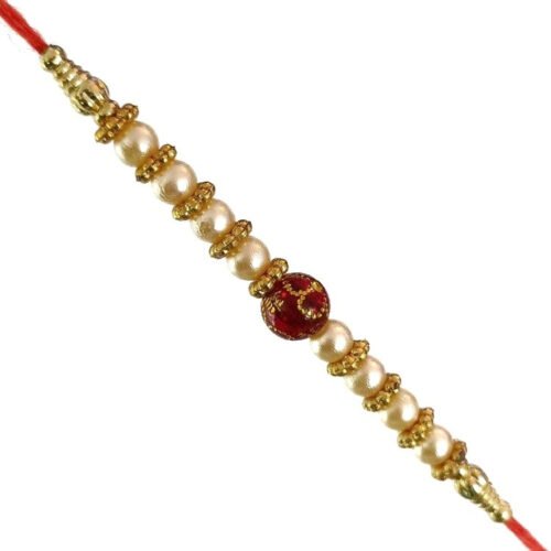 White and Brown Pearl Rakhi