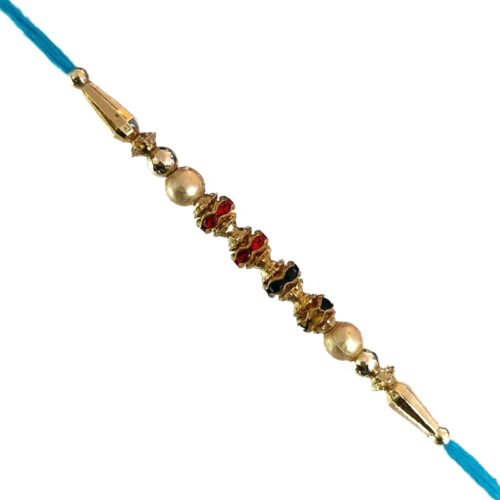 Red Green Beads Rakhi