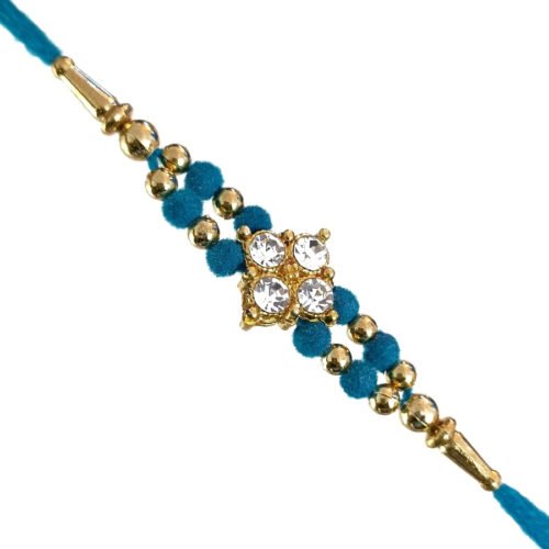 Blue velvet stone rakhi