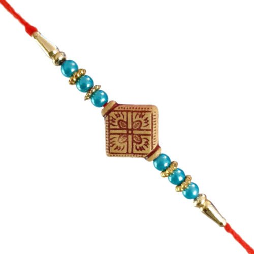 Sky blue beads rakhi