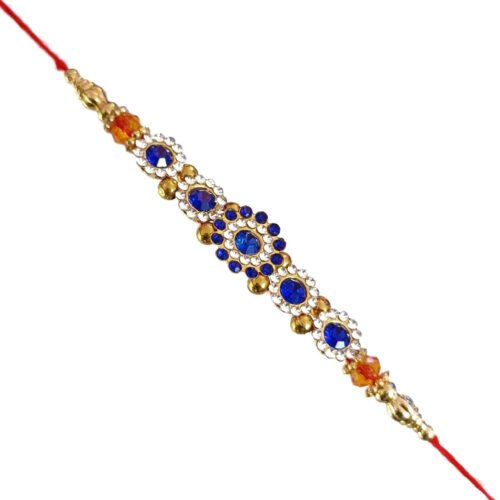 Blue and white stone rakhi