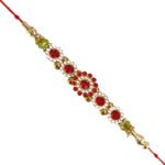 Red and white stone rakhi