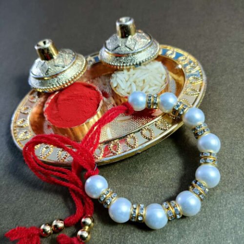 White Pearls Lumba Rakhi