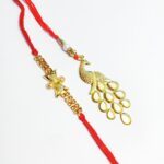 Golden Peacock Bhaiya Bhabhi Rakhi