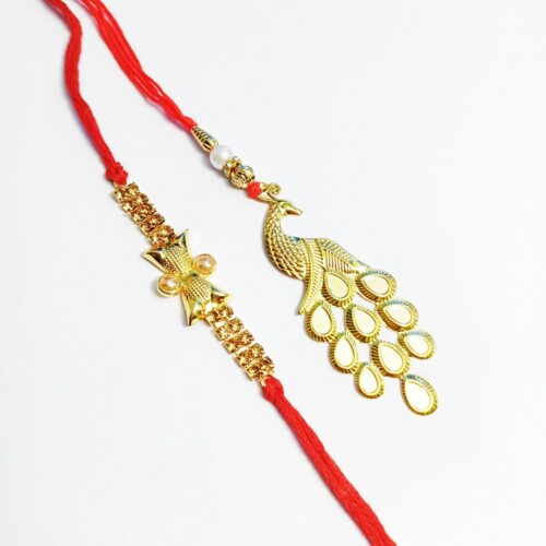 Golden Peacock Bhaiya Bhabhi Rakhi